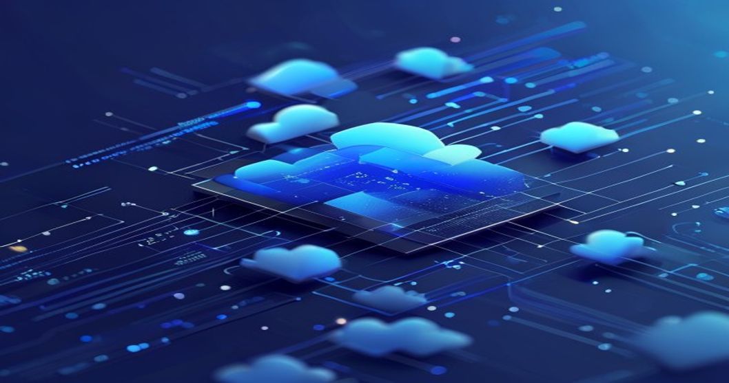 Microsoft Entra tenant security hardening — a central lock securing a cloud identity perimeter over a circuit fabric